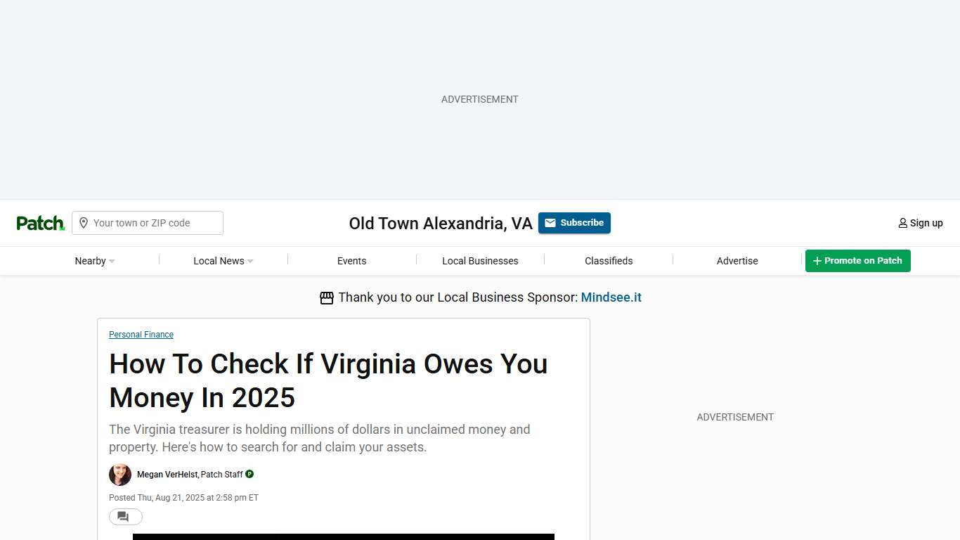 How To Check If Virginia Owes You Money In 2025 | Old Town Alexandria, VA Patch